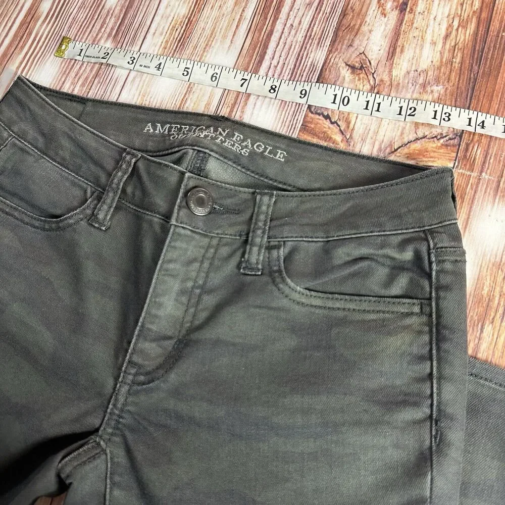American Eagle JEGGING Womens Size 2 Army Camo Low Rise Jeans Denim Pants 27x29 - Picture 5 of 10